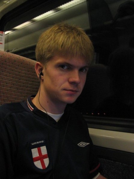 Myself on a GNER train on the way to Glasgow