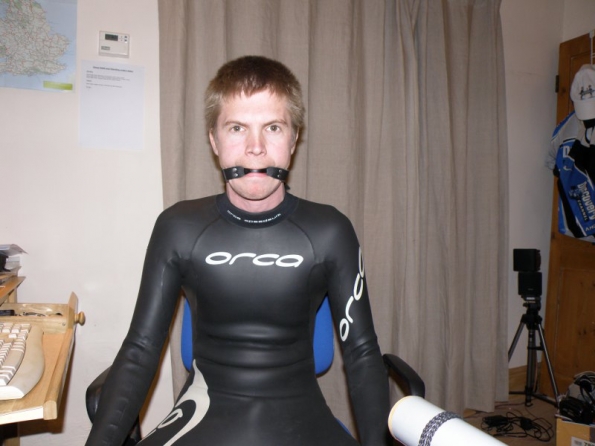 orca speedsuit + ball gag