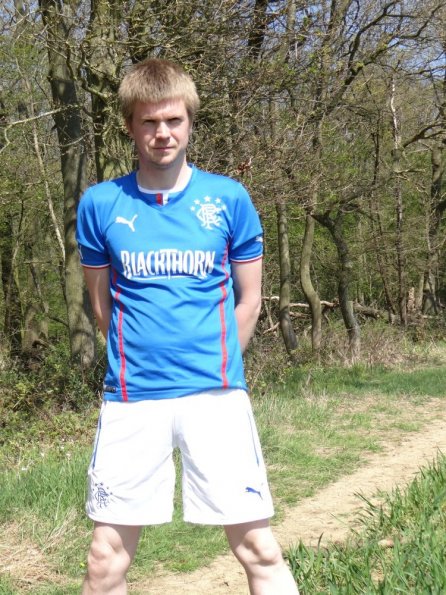 Rangers home shirt and shorts