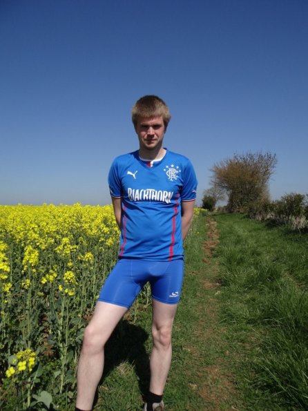 Rangers home shirt + Sondico Core 6 Lycra shorts