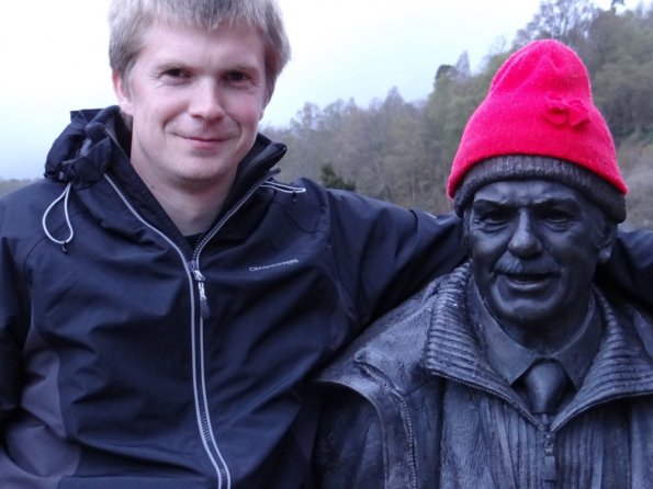 Tom Weir Statue at Balmaha