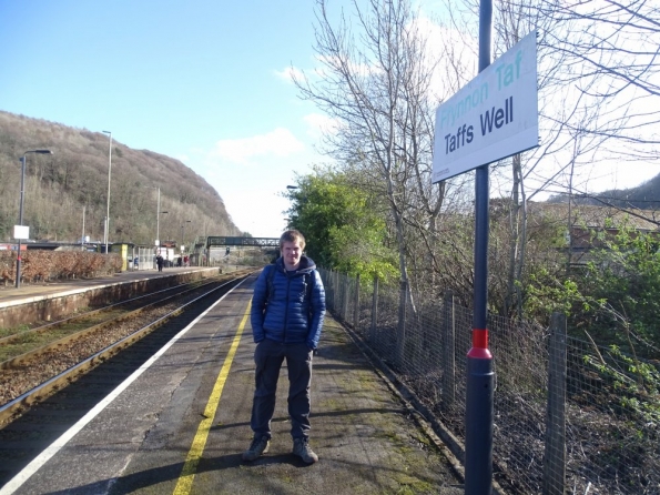 Myself at Taffs Well railway station