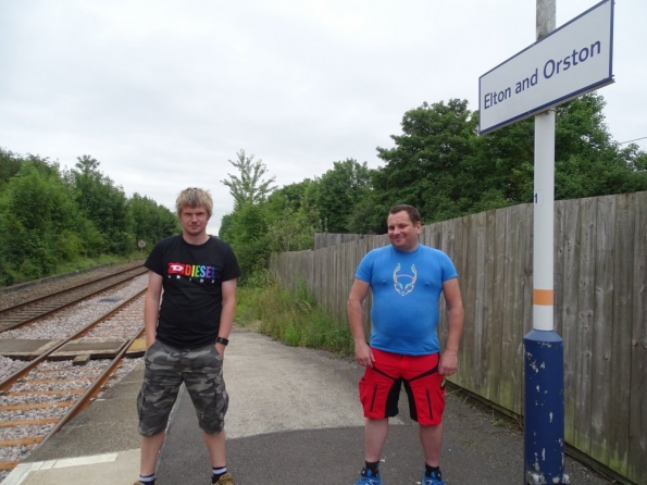 Mark T and myself at Elton and Orston railway station