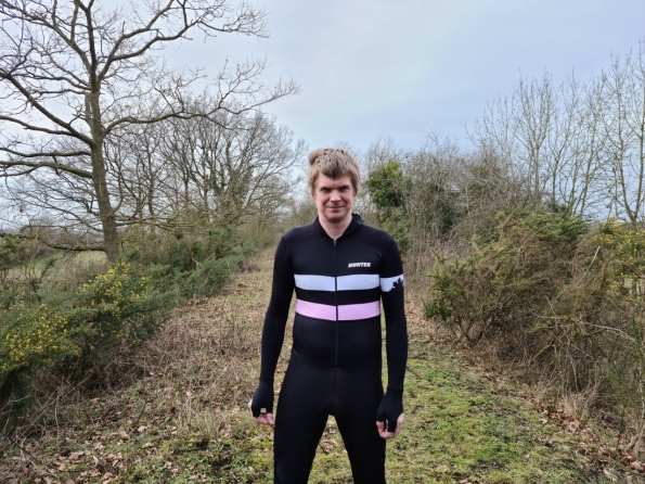 Hunter Speedsuit RTR lycra met cap Retro PINK