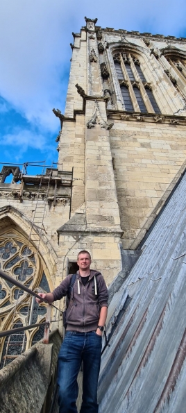 Myself half way up York Minster Tower