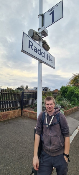 Myself at Radcliffe railway station