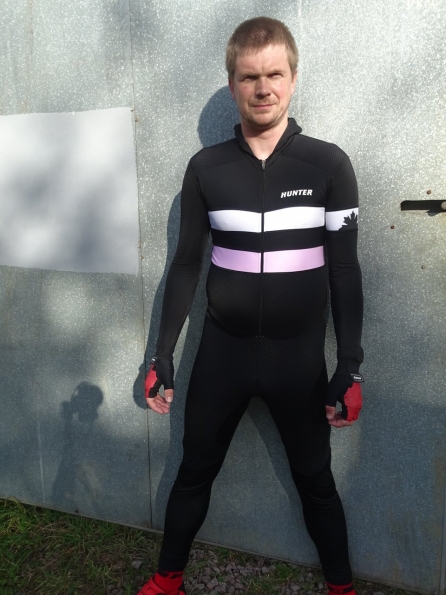 Hunter Speedsuit RTR lycra met cap Retro PINK