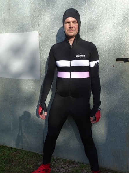 Hunter Speedsuit RTR lycra met cap Retro PINK