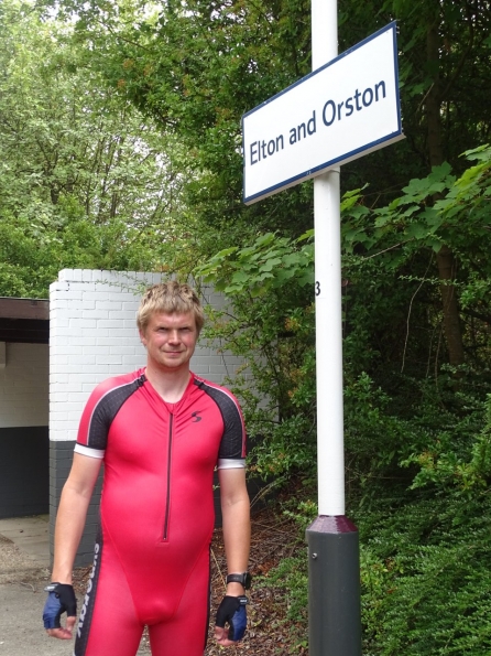 Myself at Elton and Orston railway station