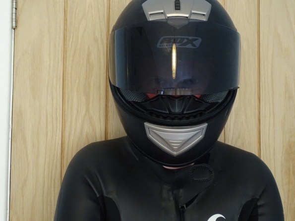 Black motorcycle helmet