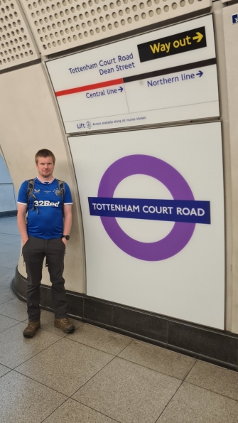 Myself at Tottenham Court Road railway station