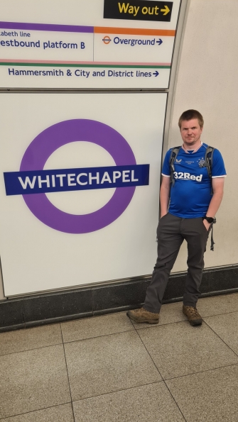 Myself at Whitechapel railway station