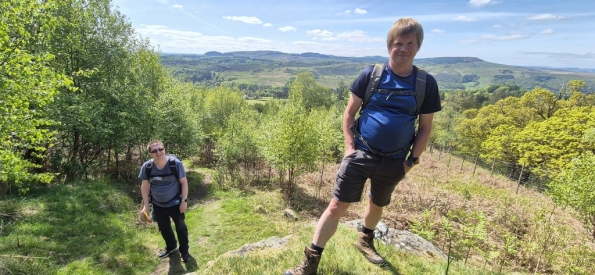 Douglas and myself walking up Dumgoyne