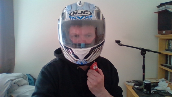 Locked in my motorcycle helmet