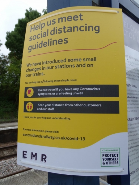 Sign of the times at Elton and Orston railway station