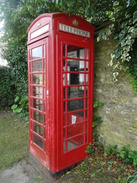 Red telephone box at Market Overton